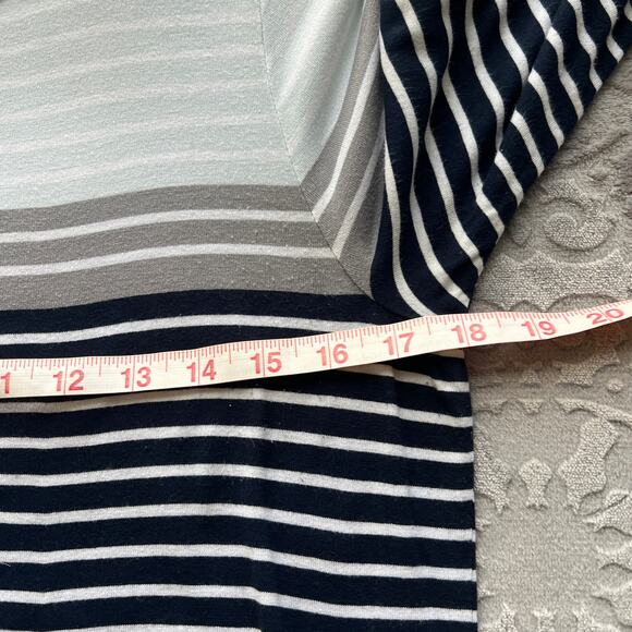 Old Navy Gray Black Stripe Boatneck Tee Medium - Picture 6 of 7